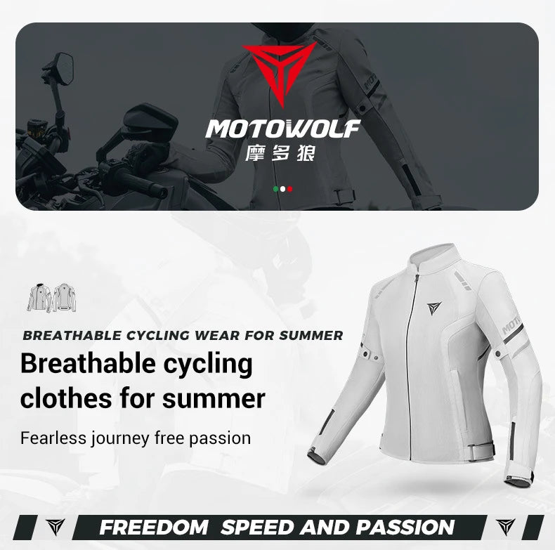 Women's Motorcycle Jacket Summer Breathable Mesh Motorcycle Riding Jacket Windproof And Anti Drop Motorbike Jacket Women