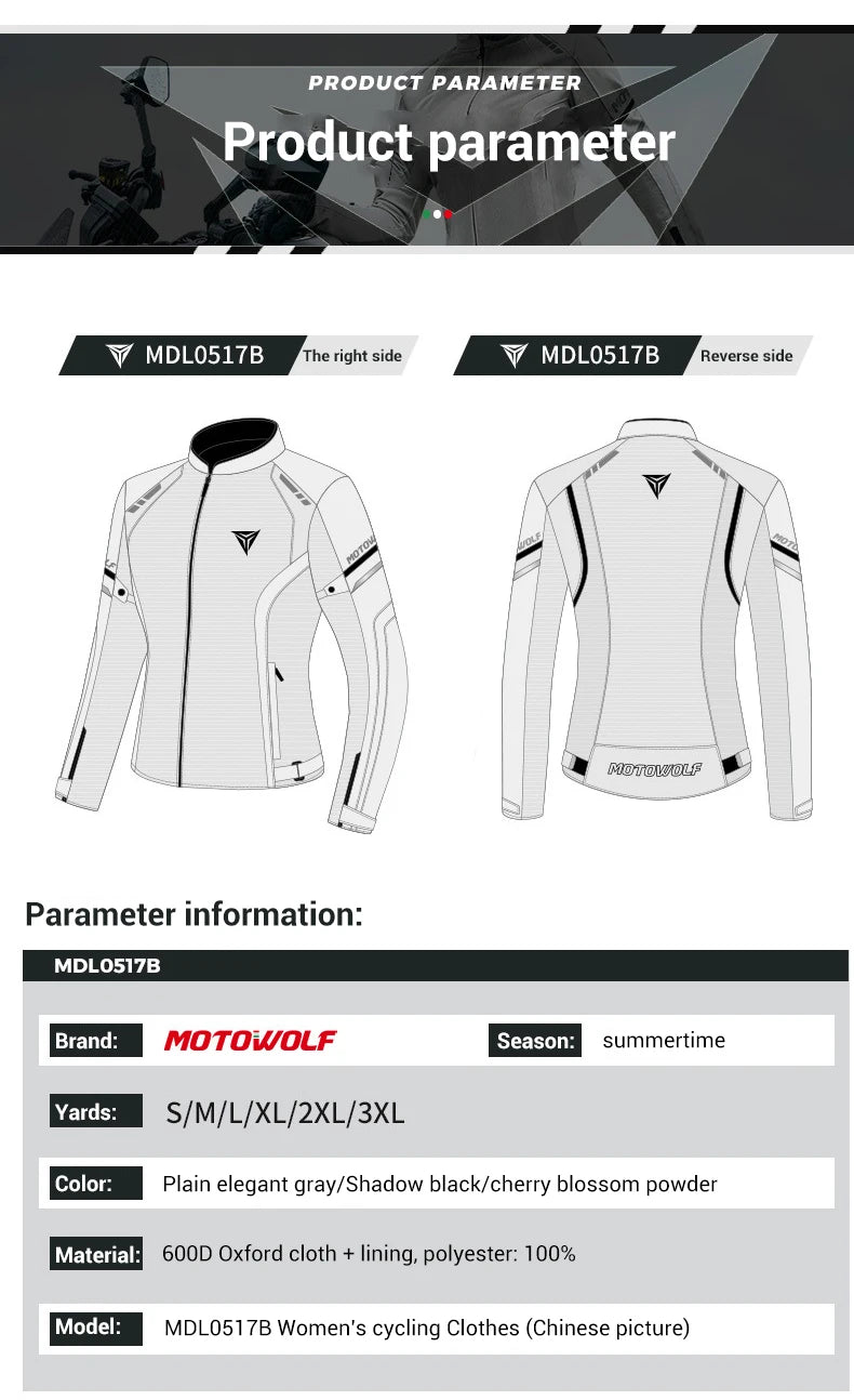 Women's Motorcycle Jacket Summer Breathable Mesh Motorcycle Riding Jacket Windproof And Anti Drop Motorbike Jacket Women