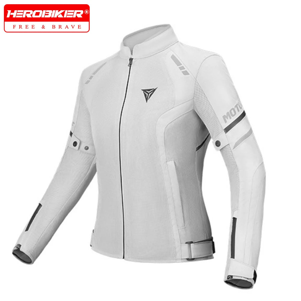 Women's Motorcycle Jacket Summer Breathable Mesh Motorcycle Riding Jacket Windproof And Anti Drop Motorbike Jacket Women