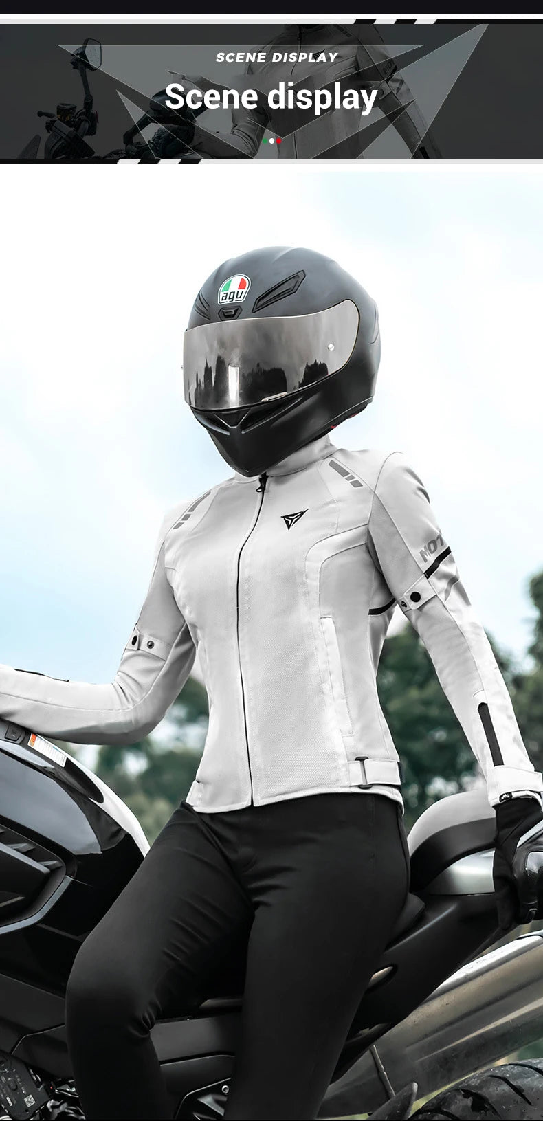 Women's Motorcycle Jacket Summer Breathable Mesh Motorcycle Riding Jacket Windproof And Anti Drop Motorbike Jacket Women