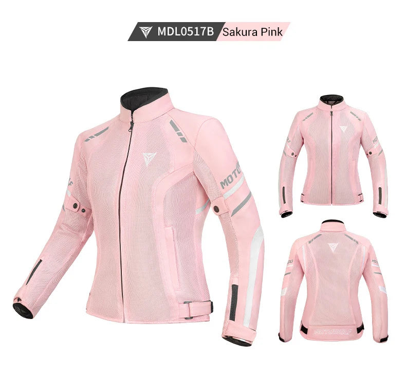 Women's Motorcycle Jacket Summer Breathable Mesh Motorcycle Riding Jacket Windproof And Anti Drop Motorbike Jacket Women